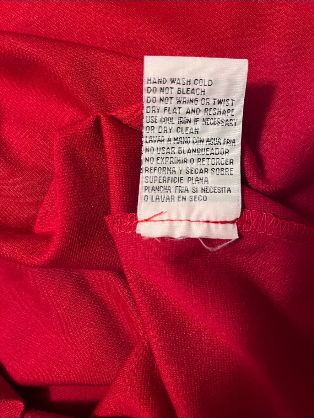 Red Ruffle Neck Shift Dress - Picture 7 of 9